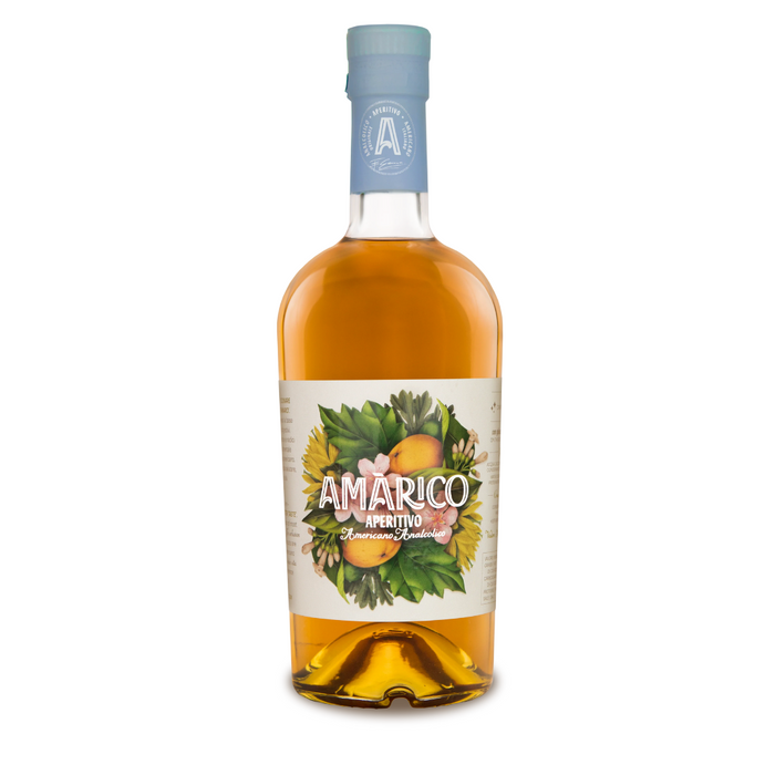 Amarico aperitivo originale alcoholvrij bevat een mix van perzik, sinaasappel- en citroenschil. Deze alcoholvrije aperatief biedt botanische extracten en een rijke complexiteit en levendigheid.