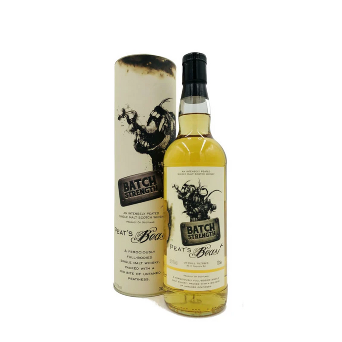 Peat's Beast Cask Strength is een krachtige single malt Scotch whisky met een intens rokerig en turfachtig karakter.