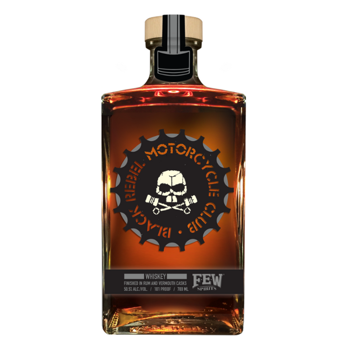 Whiskey FEW Bourbon Black Rebel MC Edition - limited edition heeft een uniek smaakprofiel doordat de drank heeft gelegen op rum en vermouth vaten.