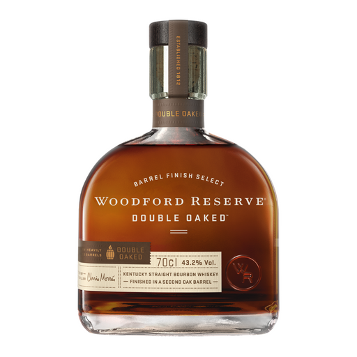 Whiskey Woodford Reserve Double Oaked bevat rijke noten van vanille, appel en subtiele kruiden.