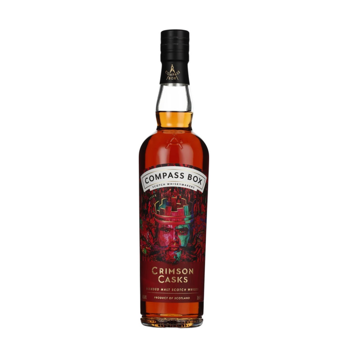 Whisky Compass Box Crimson Casks is voor het grootste deel afkomstig van de whisky Benrinnes, Glen Moray en een distilleerderij nabij Aberlour.