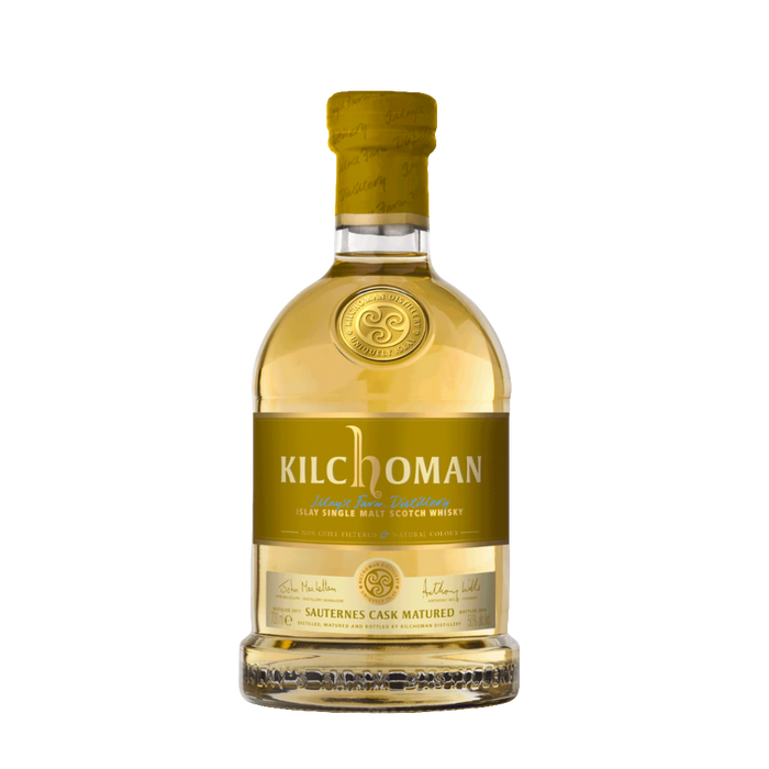 Kilchoman Sauternes Cask is een gelimiteerde editie die zijn volledige rijping heeft ondergaan in ex-Sauternes wijnvaten en is gebotteld op 50% ABV. 