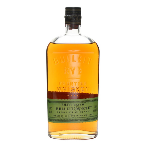 Whiskey Bulleit Rye bevat mashbill van 95% rogge en 5% gemoute gers.