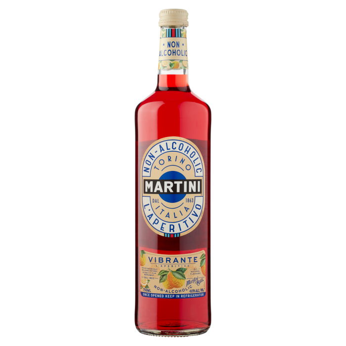 Aperitief Martini Vibrante is een alcoholvrije aperatief van Martini met tonen van sinaasappel.